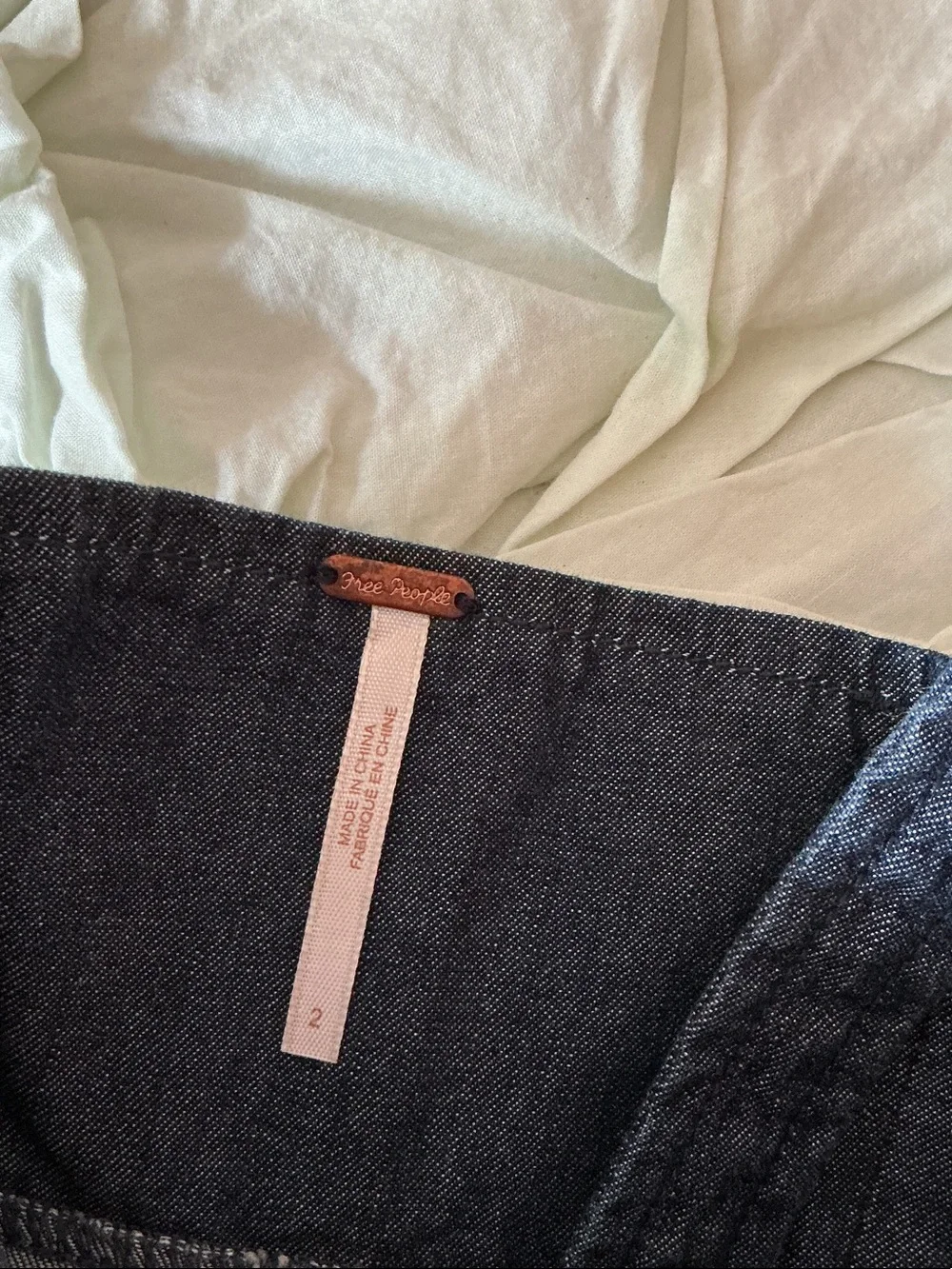 Free People Denim Zip-Front Mini Dress